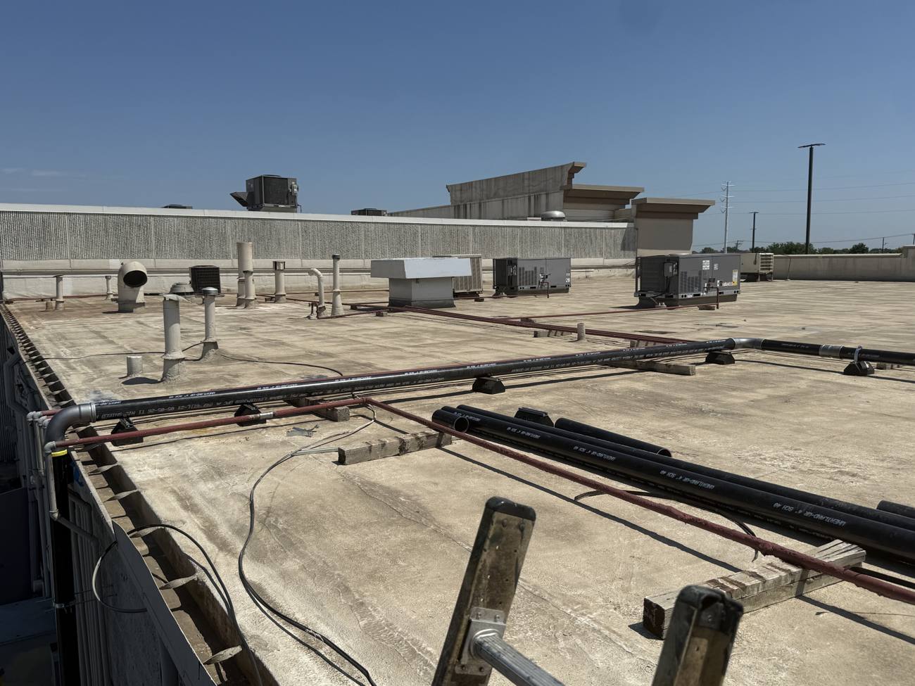 Rooftop piping on new construction by V.C. Plumbing