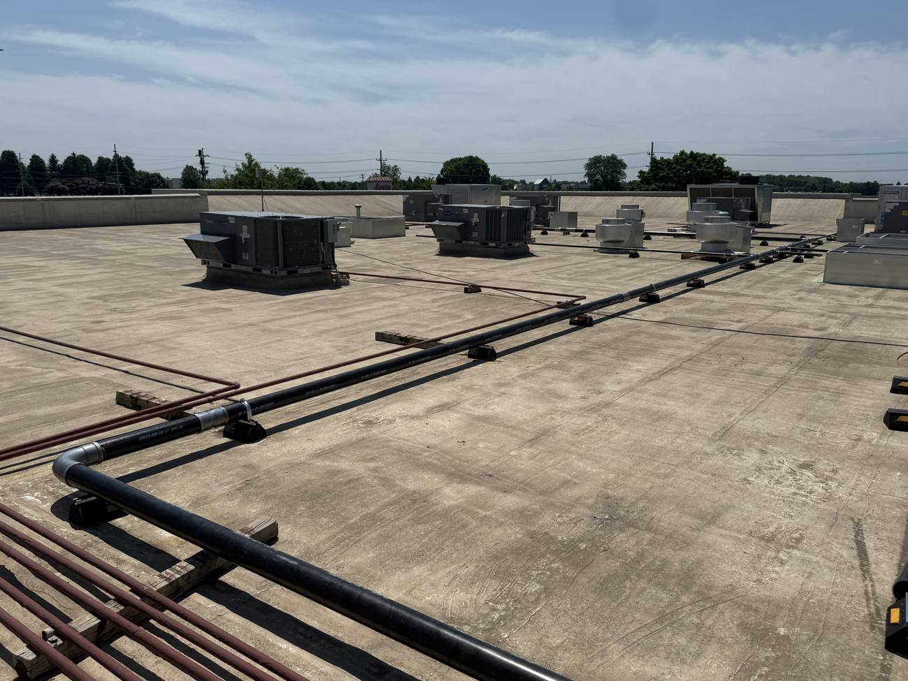 Rooftop gas piping