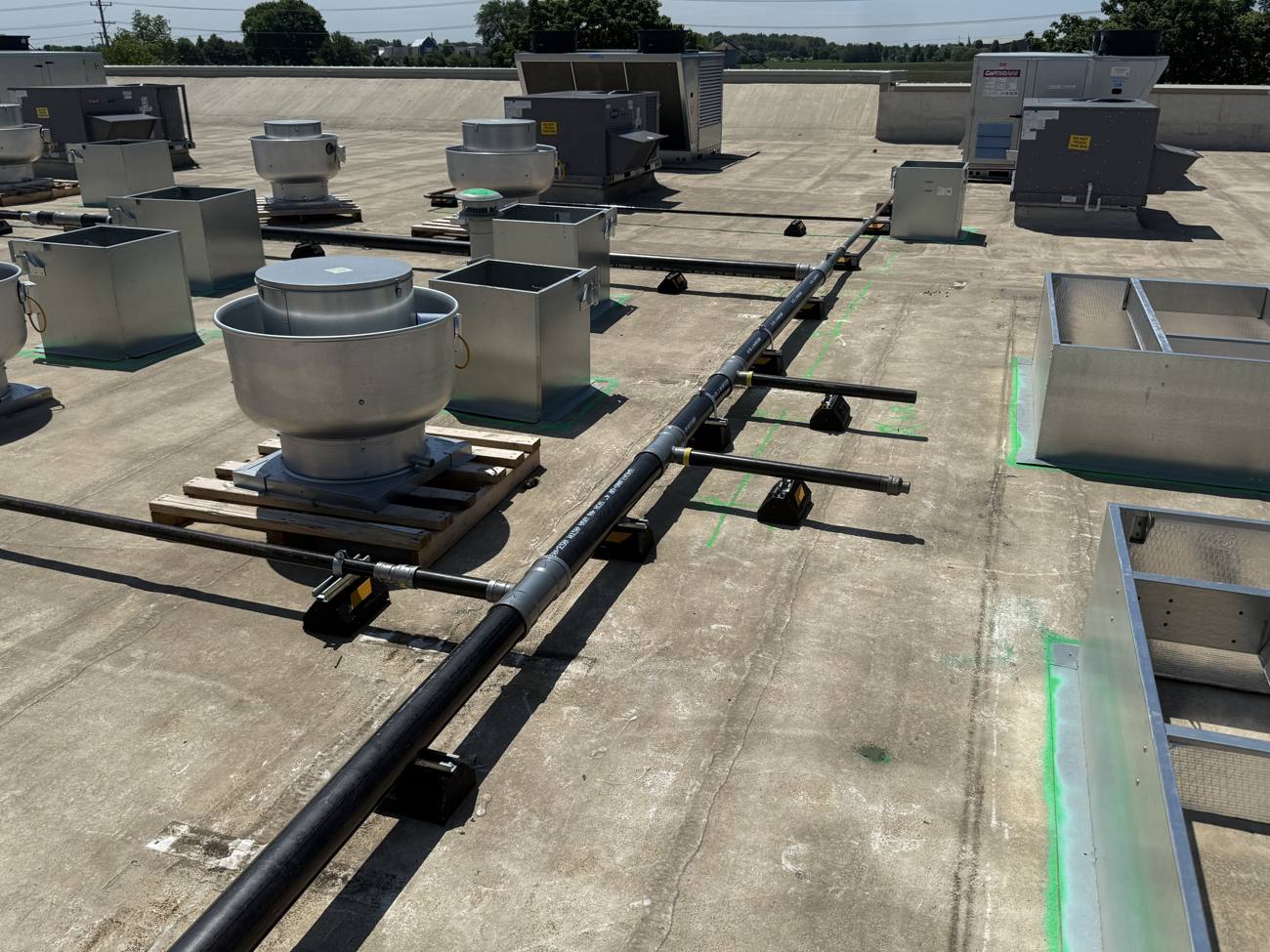 Commercial rooftop gas piping by V.C. Plumbing